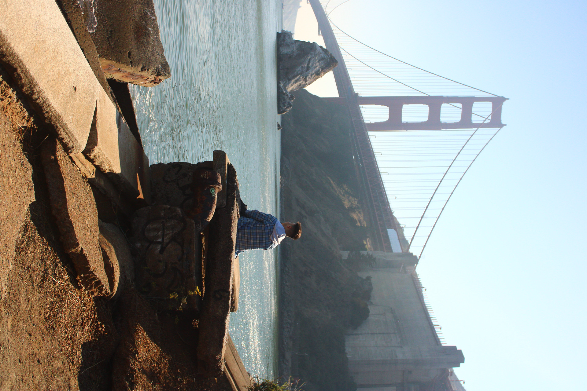 Daniel hiking near Golden Gate Bridge